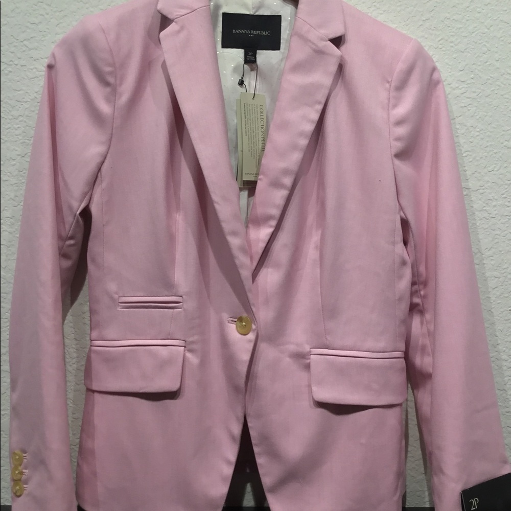 NWT Banana Republic Factory Pink Mist Blazer 2P